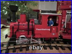 LGB 72940 Red Fire Department Freight Train Starter Set G Scale Collection Item