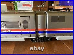 LGB 91950 4 Pieces withDining Car Amtrak High Speed Train Set G Gauge RARE