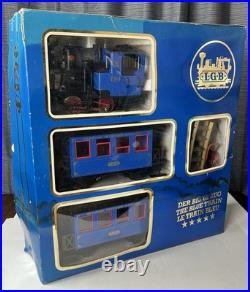 LGB Big G Scale The Blue Train Lehmann with Box Engine 2 Cars Track People Manual