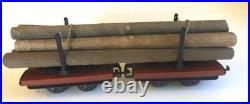 LGB GARDEN TRAIN SET OF LOG FLATBED CARS with 6 LGB LOGS G SCALE LOGGING