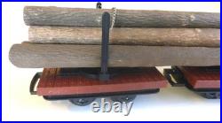 LGB GARDEN TRAIN SET OF LOG FLATBED CARS with 6 LGB LOGS G SCALE LOGGING