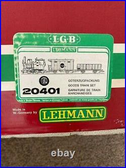 LGB-G SCALE-#20401-THE BIG TRAIN-PACKING GOODS SET-Missing Transformer-USED