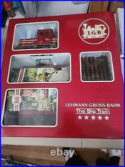 LGB G SCALE Train Switcher Tank Shipping Container Flat Car Track Power Set NEW