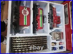 LGB G SCALE Train Switcher Tank Shipping Container Flat Car Track Power Set NEW