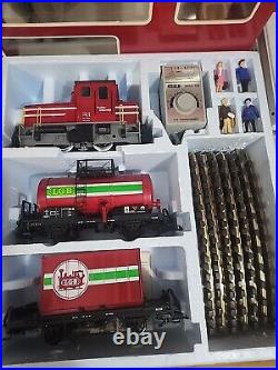 LGB G SCALE Train Switcher Tank Shipping Container Flat Car Track Power Set NEW