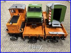 + LGB G Scale 20530 Diesel Locomotive 2 Car Work Train Set with Box