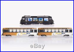LGB Golden Pass Train Set with Locomotive Ge 4/4 Item 27425 and Two Car