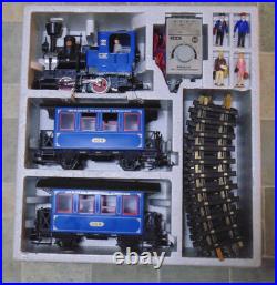 LGB The Blue Train Starter Set with 0-4-0 Engine, 2 Cars, Track, P/S, Figures