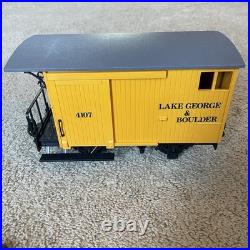 LGB Train Lake George & Boulder G Scale Starter Set Rusty Engine 2 Cars Trolley LGB Train Lake George & Boulder G Scale Starter Set Rusty Engine 2 Cars Trolley
