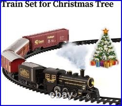 Large Electric Toy Train Set for Boys & Girls, Steam Engine with Carriages