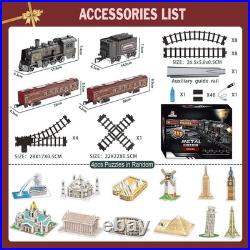 Large Electric Train Set for Christmas Glowing Passenger Carriages with Tracks