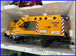 Lehmann LGB 23401 US Work Train Starter Set G Scale Dump Flat Extended Boom Car