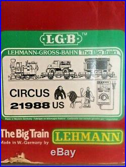 Lgb 21988 G Scale Circus Sensation Train Set In Original Box, Collector's Item
