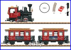 Lgb 72308 G Scale Christmas Starter Set Track, Power Supply, Engine, 2 Cars New