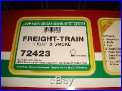 Lgb 72423 Santa Fe Freight Train Set Complete Light & Smoke Ln In Box Christmas