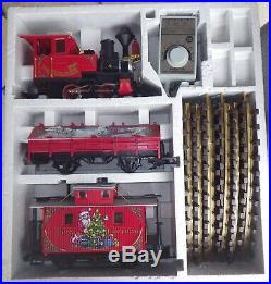 Lgb 72555 Christmas Santa Caboose Train Set Locomotive 2 Cars Track Transformer