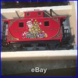 Lgb 72555 Toy Train Christmas Santa Caboose Train Set With 10pc Train Track