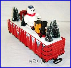 Lgb Coca Cola Christmas Holiday Train Set Smoke Locomotive Gondola Caboose Led