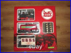 Lgb G Scale 20401 Steam Locomotive 2 Car Freight Train Set With People & Track