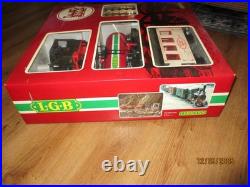 Lgb G Scale 20401 Steam Locomotive 2 Car Freight Train Set With People & Track