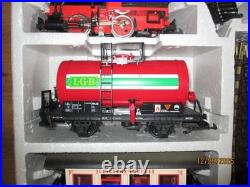 Lgb G Scale 20401 Steam Locomotive 2 Car Freight Train Set With People & Track