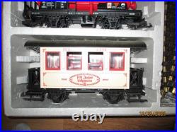 Lgb G Scale 20401 Steam Locomotive 2 Car Freight Train Set With People & Track