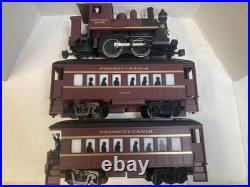 Lionel G Scale Pennsylvania Docksider 0-4-0T Steam Loco Set with Passenger Cars