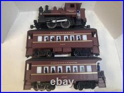 Lionel G Scale Pennsylvania Docksider 0-4-0T Steam Loco Set with Passenger Cars