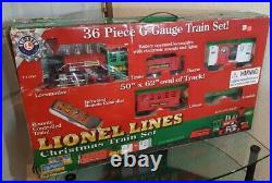 Lionel Lines 36 Piece G-Gauge Christmas Train Set With Remote in box