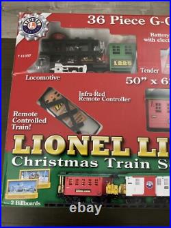 Lionel Lines 36 Piece G-Gauge Christmas Train Set With Remote in box Tested Lionel Lines 36 Piece G-Gauge Christmas Train Set With Remote in box Tested