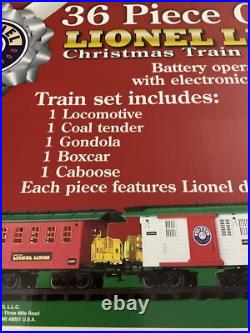 Lionel Lines 36 Piece G-Gauge Christmas Train Set With Remote in box Tested Lionel Lines 36 Piece G-Gauge Christmas Train Set With Remote in box Tested