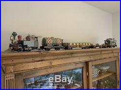 Mackenzie Childs Painted Train Set LGB Electric Toy Made in Germany Brass Tracks