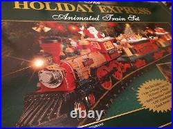 NEW BRIGHT #380 HOLIDAY EXPRESS ANIMATED TRAIN SET Around the Tree complete NICE