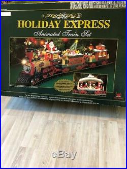 NEW BRIGHT Holiday Express Animated Christmas Train Set 384 Plus Extra 4 Cars +