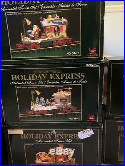 NEW BRIGHT Holiday Express Animated Christmas Train Set 384 Plus Extra 4 Cars +