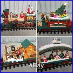 NEW BRIGHT THE HOLIDAY EXPRESS ANIMATED TRAIN #387 Christmas Train Set G SCALE