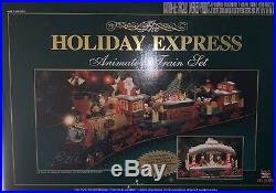 New Bright 384 Holiday Express Christmas Electric Animated Train Set WORKS