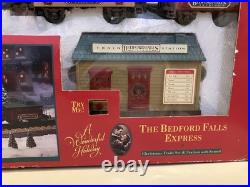 New Bright Bedford Falls Express Christmas Train Set It's A Wonderful Life Sound