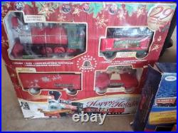 New Bright Happy Holidays Express G Gauge 124 29pc DC Train Set Lights/Sound