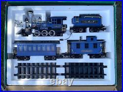New Open Box GreatLand Holiday Express Train G Scale BLUE CIB WORKS New Bright