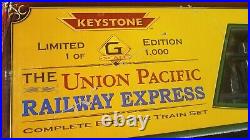 New in box Keystone Railway Express Ltd Ed 1 of 1000 G Scale complete train set