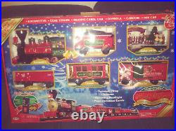 North Pole Express Christmas Train Set Over 20' of Track Lights Up