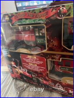 North Pole Express Train Set Wireless Remote Lights & Sounds Complete By EZTEC