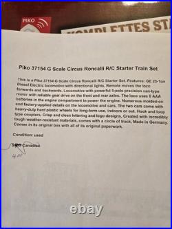 PIKO 37154 G Scale Circus Roncalli R/C Starter Train Set Boxed Remote