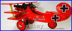 Pedal Car Pre WW2 Plane Metal WW1 Red Baron Airplane For G Scale Model Train Set