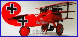 Pedal Car Pre WW2 Plane Metal WW1 Red Baron Airplane For G Scale Model Train Set