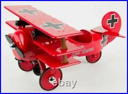 Pedal Car Pre WW2 Plane Metal WW1 Red Baron Airplane For G Scale Model Train Set