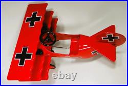 Pedal Car Pre WW2 Plane Metal WW1 Red Baron Airplane For G Scale Model Train Set