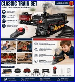 RC Train Set for Kids, Alloy Steam Locomotive with Cars and Tracks RC Train Set for Kids, Alloy Steam Locomotive with Cars and Tracks