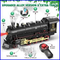 RC Train Set for Kids, Alloy Steam Locomotive with Cars and Tracks